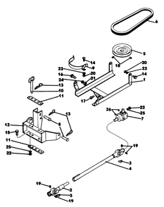 Tiller Drive Diagram and Parts List for 62542C (G00000001-G99999999)(1988) Lawn Boy Lawn Tractor